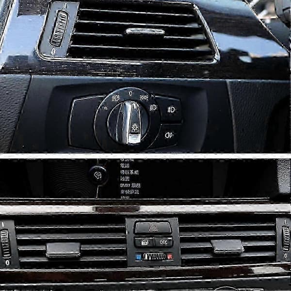 Reparasjonssett for front AC-ventilutløpsklips ABS PC-materiale for BMW 3-serie E90 2005 2012 Dashbord Klimakontroll Fiks black  silver