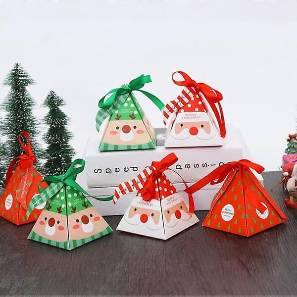Julgodislåda Papper Dekorativa Presentförpackningar för Fest 70 st Röd Design