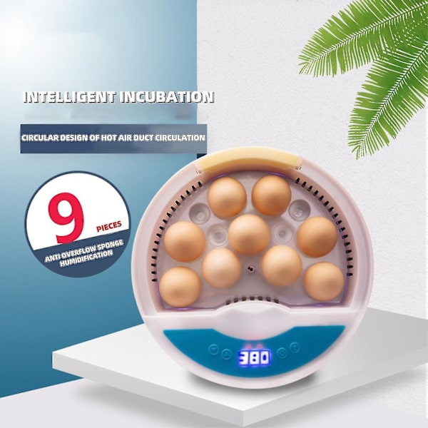 Alt-i-én æggeklækker (9 æg) - Automatisk Gashapon klækker med digital temperatur- og fugtighedskontrol.