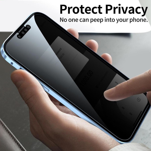 Anti-peep Privacy Case Iphone 15/15 Pro/15 Plus/15pro Max Double cover metallikehyksellä Iphone 15 -sarjalle