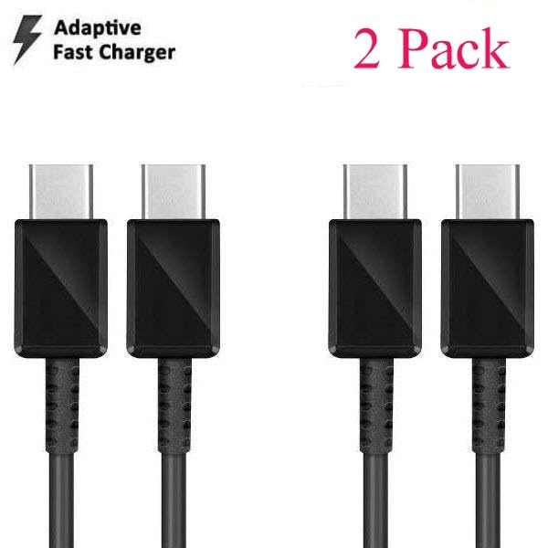 2-pak 1 m Kompatibel med Samsung S23/S22/S21/S20 USB-C til USB-C-kabel Black Svart