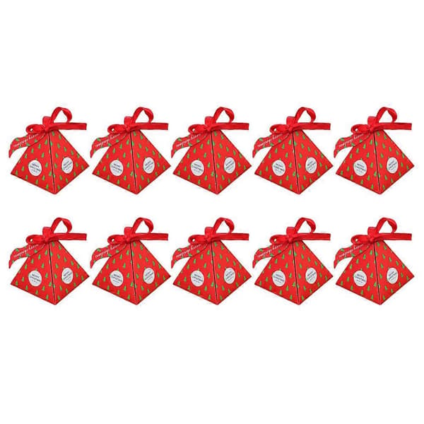 Julgodislåda Papper Dekorativa Presentförpackningar för Fest 70 st Röd Design