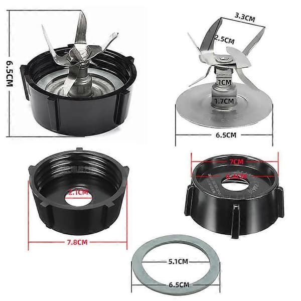 3 stk. erstatningssett for blender, Oster-blad i rustfritt stål, reservedeler til juicer med erstatningsbase