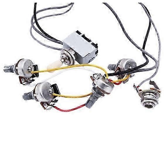 Gitarrkabelstam Förkopplad 2 Volymer 2 Toner 4-500k Potar För LP Gitarr Utgåva 0816 5 5