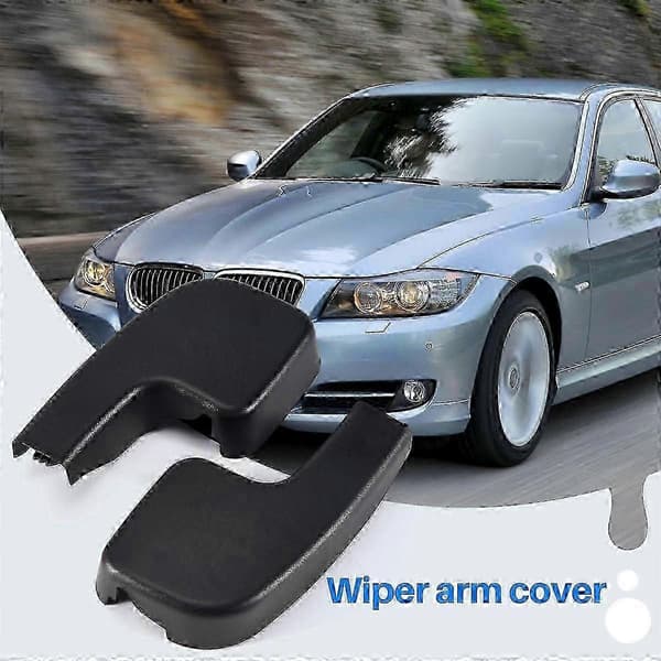 2x Nya främre vindrutetorkararmskydd för BMW 3 E90 E91 E92 61617138990 black