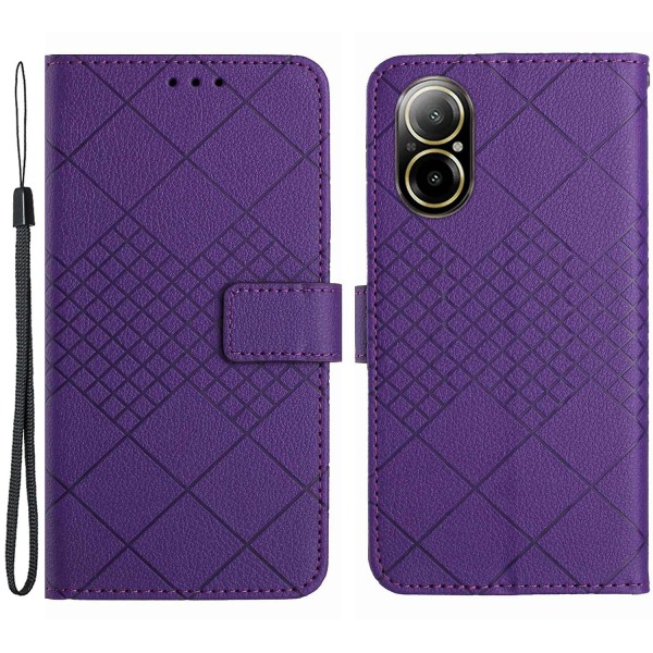HT06 för Realme C67 4G case Litchi Texture cover med plånbok