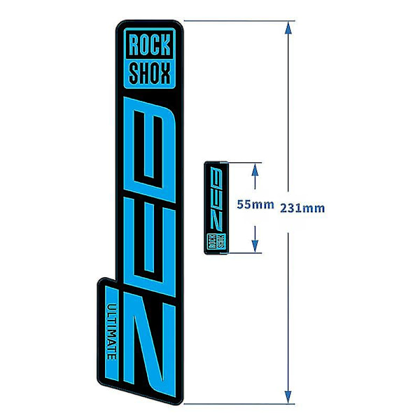 Otwoo Readu 2021 Rockshox Zeb Ultimate Mountain Bike Framgaffel Dekaler Cykel Framgaffel Stickers Cykeltillbehör GreyWhite gradient