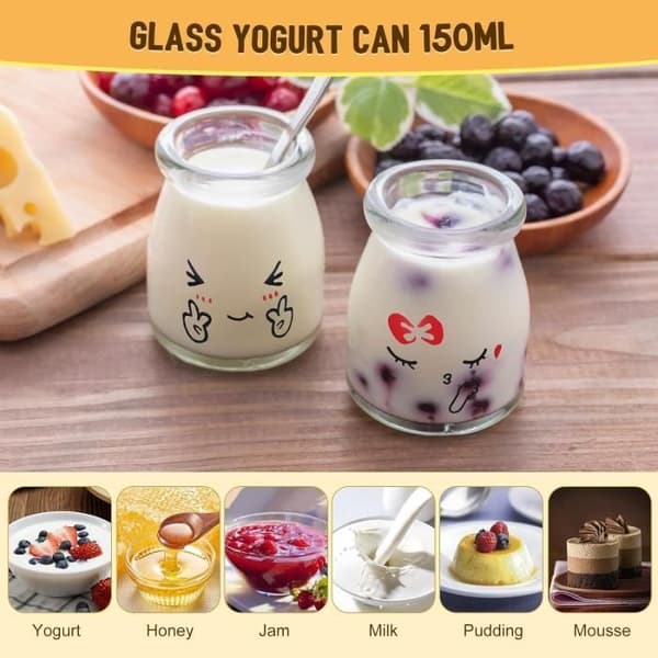 Yoghurtburkar - MARSEE - 12 st - Glas - 150 ml - Lock ingår