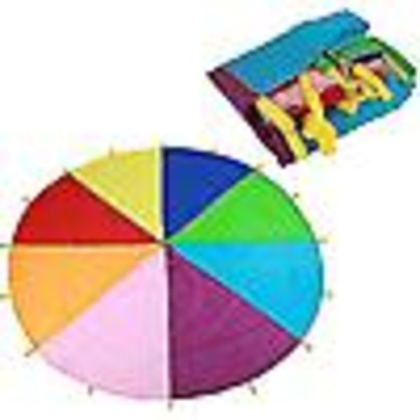 Barn leker fallskärm, utomhuslektält Flerfärgad regnbågeflygskärm (2m)(storlek: 2m)