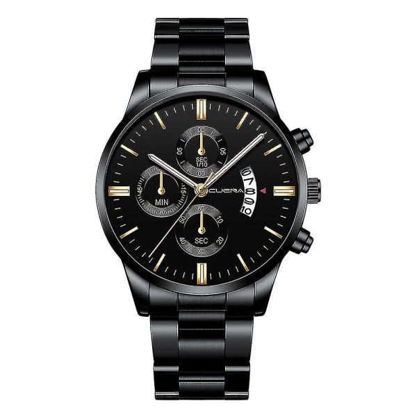 Cuena Mænd Mode Militær Rustfrit Stål Analog Date Sport Quartz Armbåndsur