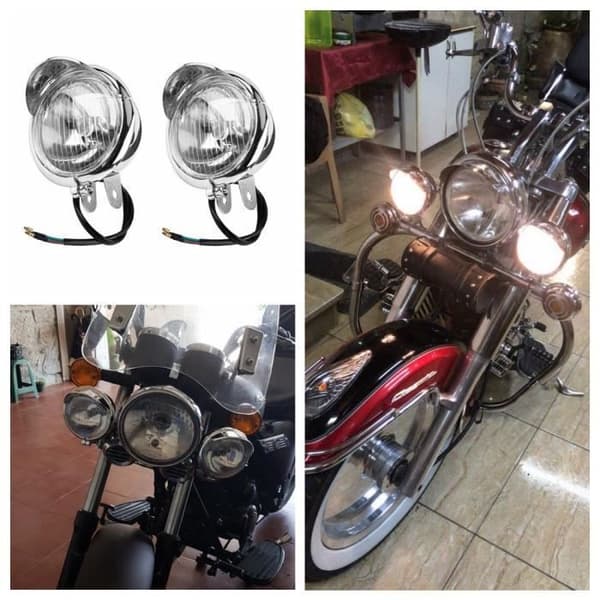 Motorsykkel LED Tåkelys - 12V - Krom - ABS - Universell - 2 stk - LED Lys
