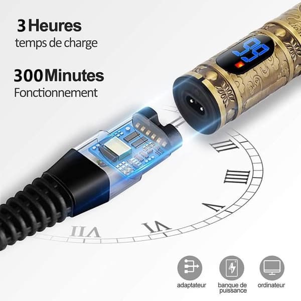 Skäggtrimmer - Professionell - USB - Metall - 2-3 timmars batteritid - 1/2/3mm inställningar