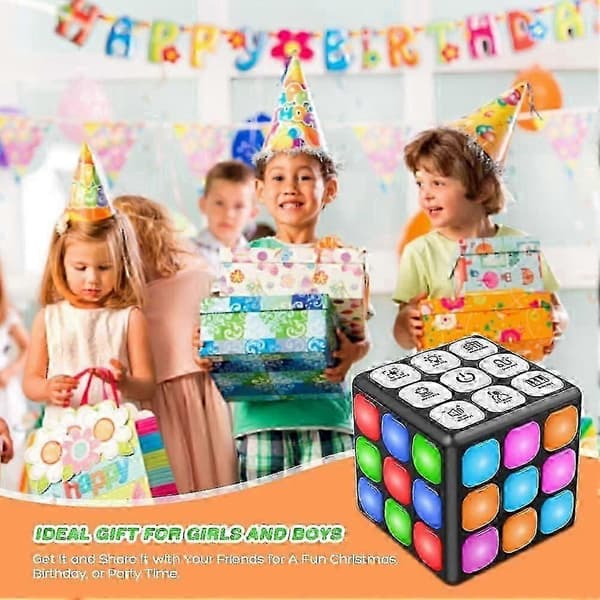 Fidget Cube Memory Game, LED-blinkande elektroniskt handhållet spel, 7 hjärnminnesspel för barn pojkar flickor, STEM sensoriska leksaker hjärnspel för jul B