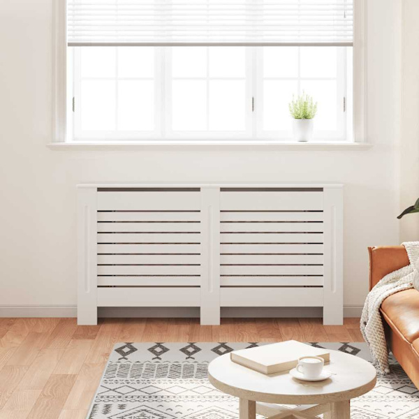 vidaXL Elementbeskyttelse hvid 152x19x81,5 cm MDF White Vit
