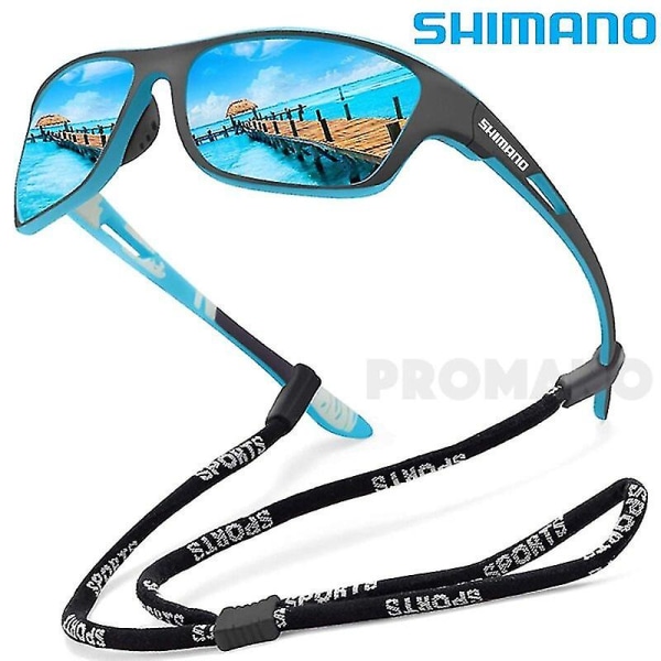 SHIMANO Polarized Fishing Solglasögon Herr Driving Shades Man Solglasögon Vandring Fiske Klassiska solglasögon UV400 Eye ฺBlue