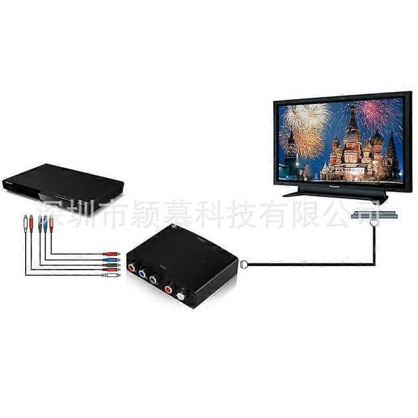 YPbPr-HDMI HD -muunnin komponentti-HD-sovittimeen YPbPr-HD 1080P - Musta