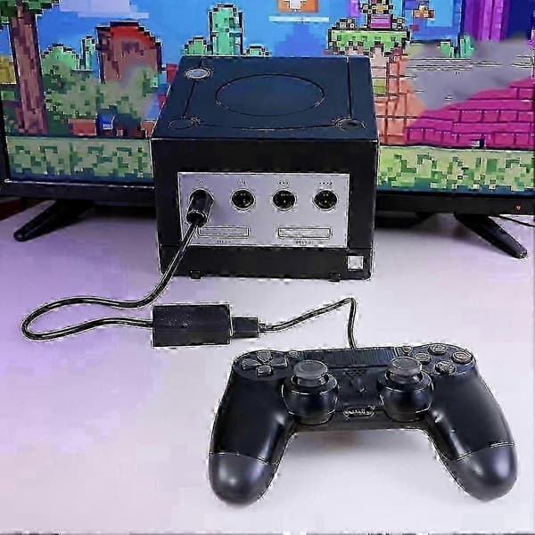USB till GameCube-kontrolladapter Svart ABS med USBRetro Firmware-stöd HID X-input D-input Switch Tangentbord Mus Multi Controller Hub Co-op-läge Black