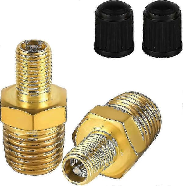 1/4\" NPT till Schrader-ventil Mässingsluftpumpadapter 2-pack Edition 0118