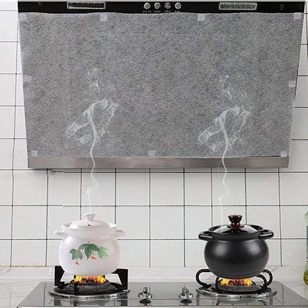 Universal klippbart filter til emhætte - 12 stk - Fedtfilter - 45x43 cm - Hvid