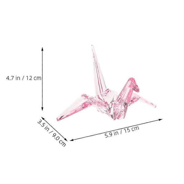 2 stk rosa origami-trane akrylmodell dekorasjon til barnebursdag
