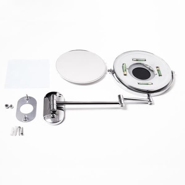 Badrumsspegel - Väggmonterad - 5X förstoring - Dimbar LED-belysning - 360° vridbar