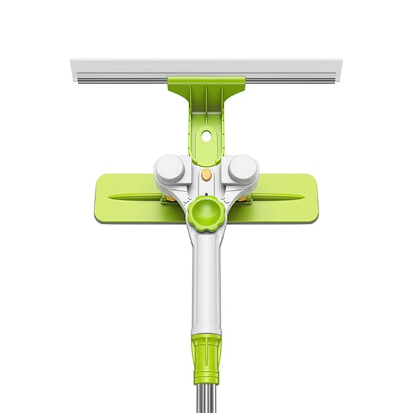 Window Cleaner with Smart Angle, Extendable Telescopic Handle and Double-Sided Window Squeegee for Outdoor Use
