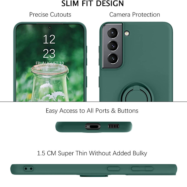 Samsung S21 - Valitse Väri Silikonikuori Magneettisella Sormipidikkeellä Musta