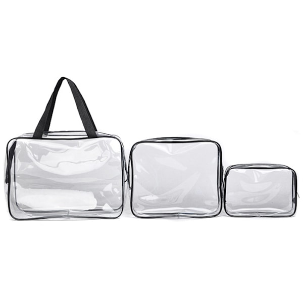 3-i-1 Transparent Necessärset, Svart Svart black
