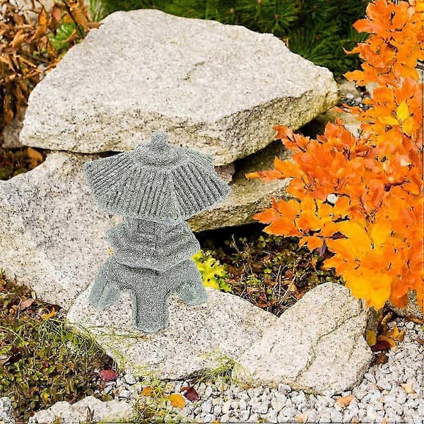 Mini japansk stenlanterne statue 2 stk til bonsai dekoration