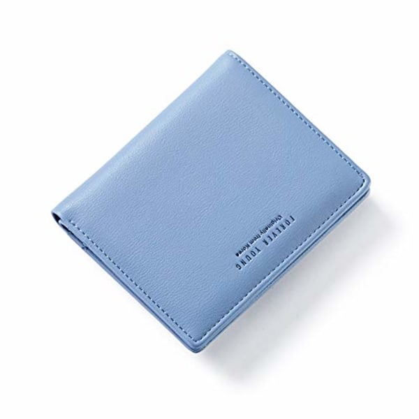 Dame lommebøker Liten bifold lærlomme lommebok for damer minikort lommebok (bule)
