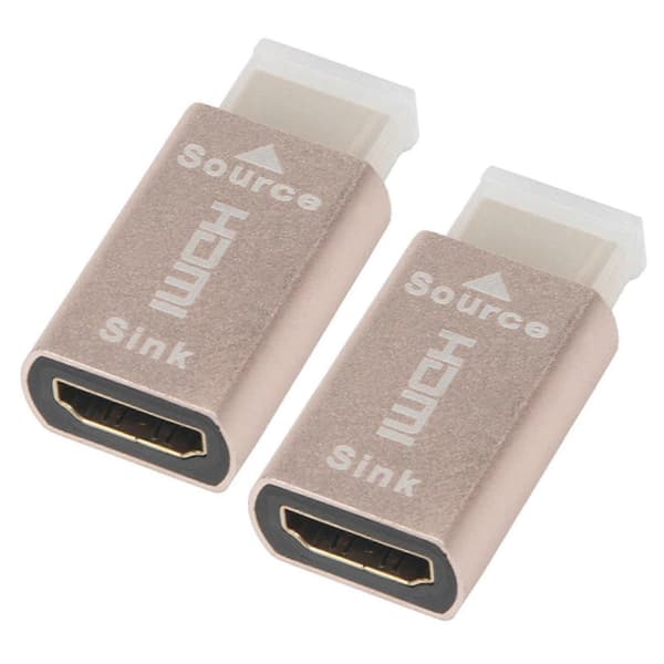 2x HDMI-låseskærmssignalholder KVM HDMI2.0 virtuel adapterstik