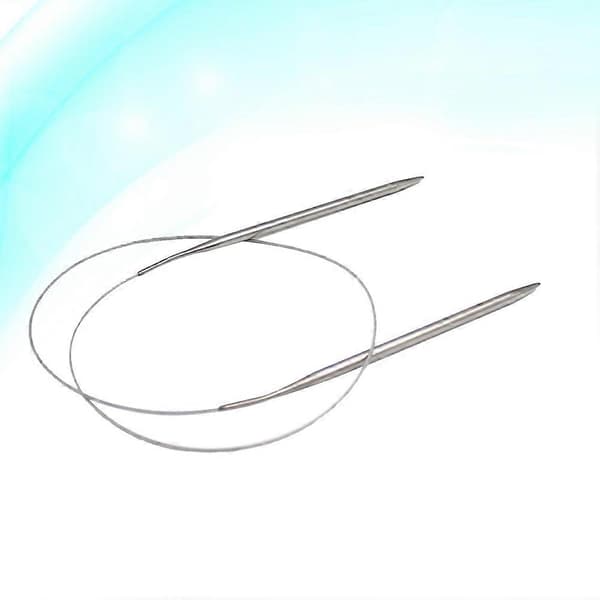 Cirkulära stickor i rostfritt stål för stickning 84 cm silver