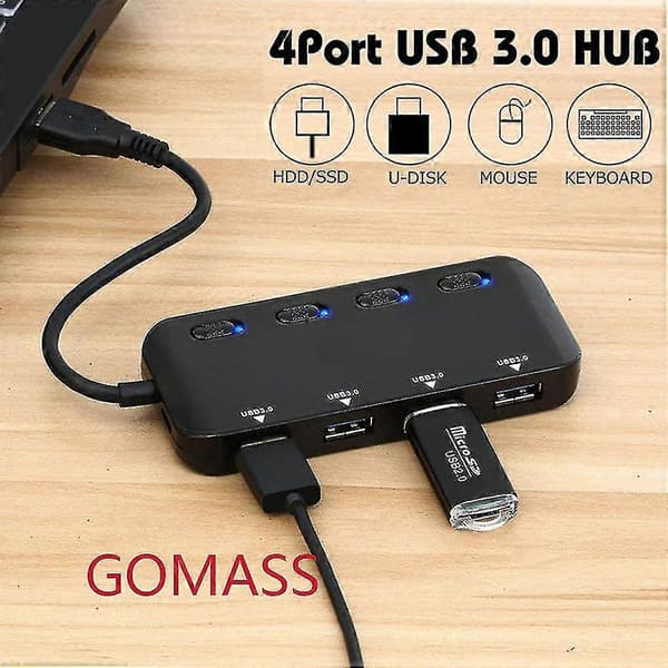 Multi Usb 3.0 Port Computer | Flere Usb Port Computer | Multi Usb Hub Computer - Høj blackUSB3 0