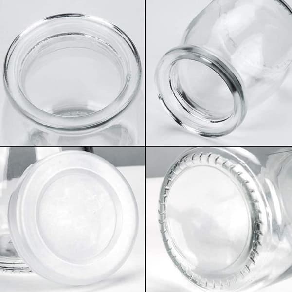 Glassyoghurtskåler - 6 stk - 150 ml - Lufttette lokk - Ideell for desserter