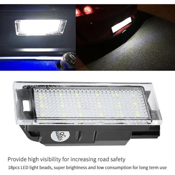 Sæt med 2 LED nummerpladelys til Twingo/Clio/Megane/Lagane biler