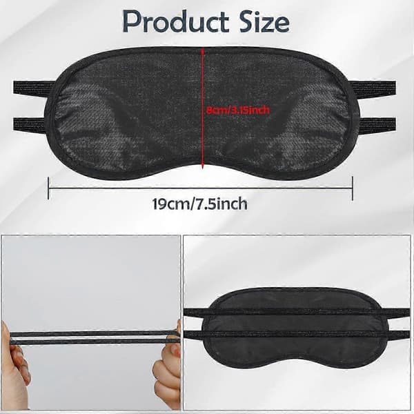 40-pack Sovmask för män, kvinnor, barn, individuellt förpackade sovbindlar ögonbindel svart
