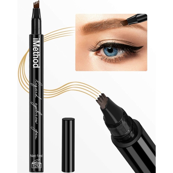 Imethod Eyebrow Pen - Imethod Eyebrow Pencil med en mikrogaffelspiss-applikator skaper naturlige øyenbryn uten problemer og holder seg på hele dagen, svart/b