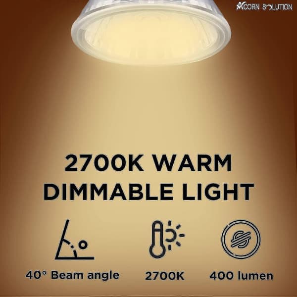 12V 35W Halogenlampor GU5.3 Spot Base Varmvit, Dimbar, 8-pack