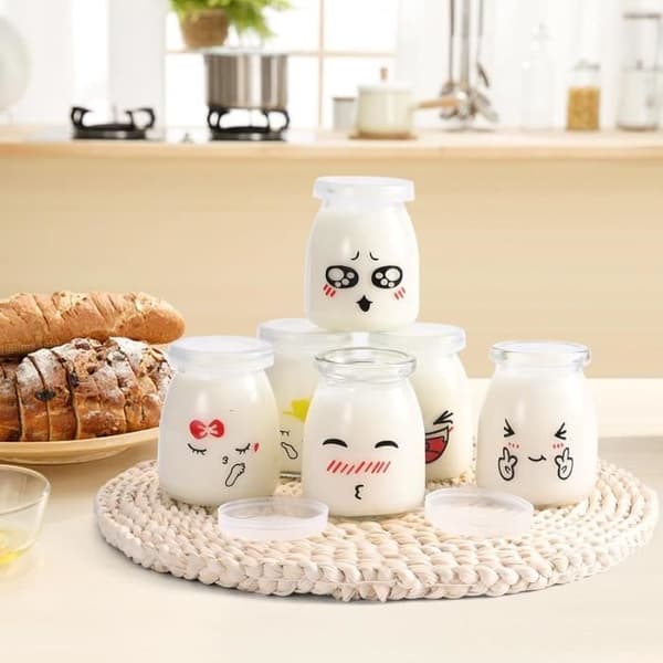 Yoghurtburkar - MARSEE - 12 st - Glas - 150 ml - Lock ingår