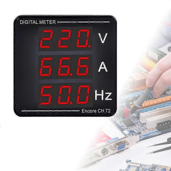 AC50-500V 1-140A Oppgradert Digital Voltmeter Amperemeter Frekvenstester