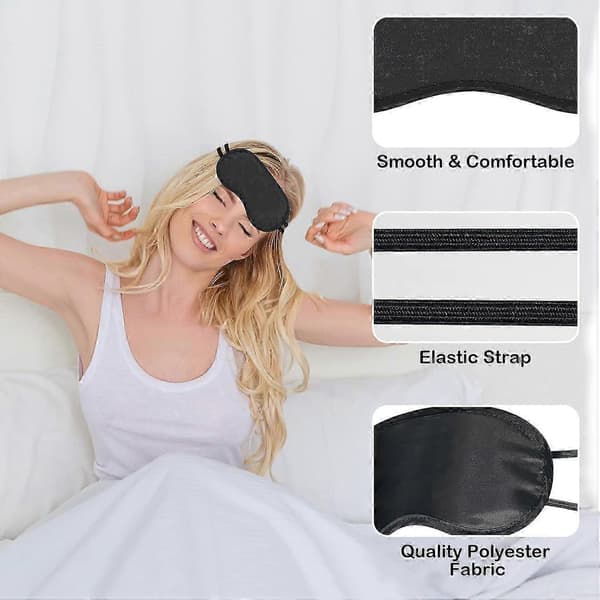 40-pack Sovmask för män, kvinnor, barn, individuellt förpackade sovbindlar ögonbindel svart