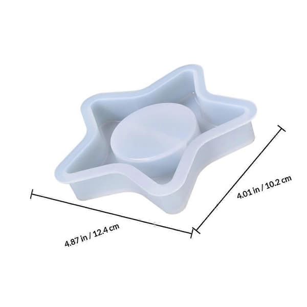 Hvit silikonform for femspisset stjerne lysestake DIY