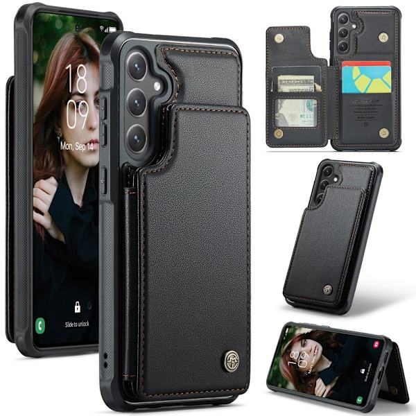 CaseMe Samsung S25 C22 Series Fodral+Plånbok - Svart Black Svart