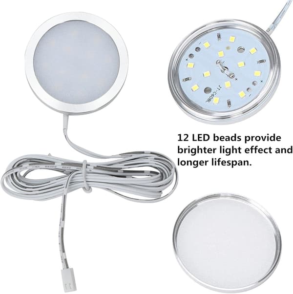 6 Pcs. Interior LED Spotlight 12V 2W Recessed Ceiling Light for RV, Van, Caravan, Boat, Warm White