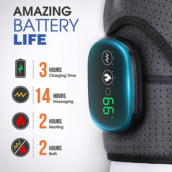 Opvarmet Massager Infrarød Terapi Vibration Elektrisk Skulder Massage Wrap Bælte til Nakke Ryg Krop Gigt Smertelindring black