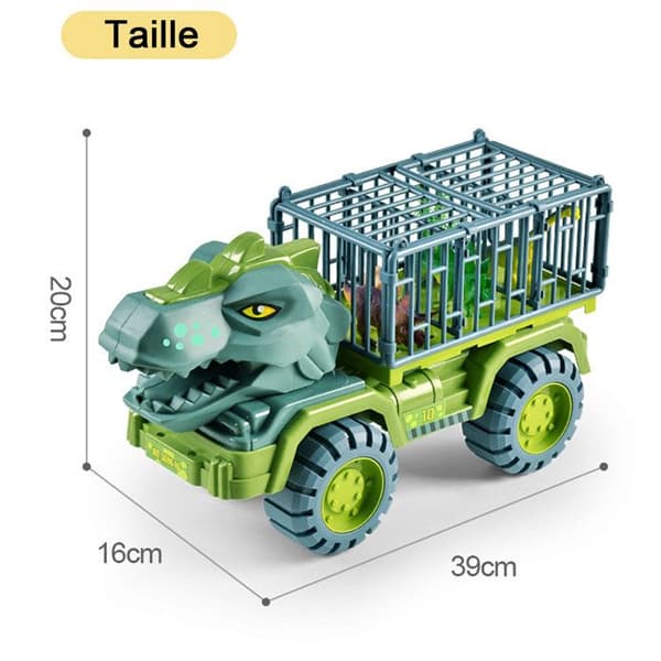 Dinosauruskuljetusauto - Dinosauriauto - ABS - 15 hahmoa - Vihreä