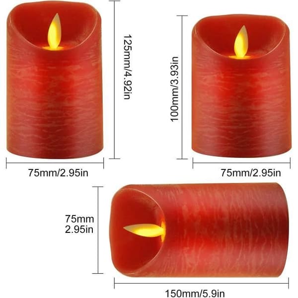 LED-ljus - Inget namn - 3 st - Röd - Fjärrkontroll - 2-4-6-8 timmars timer