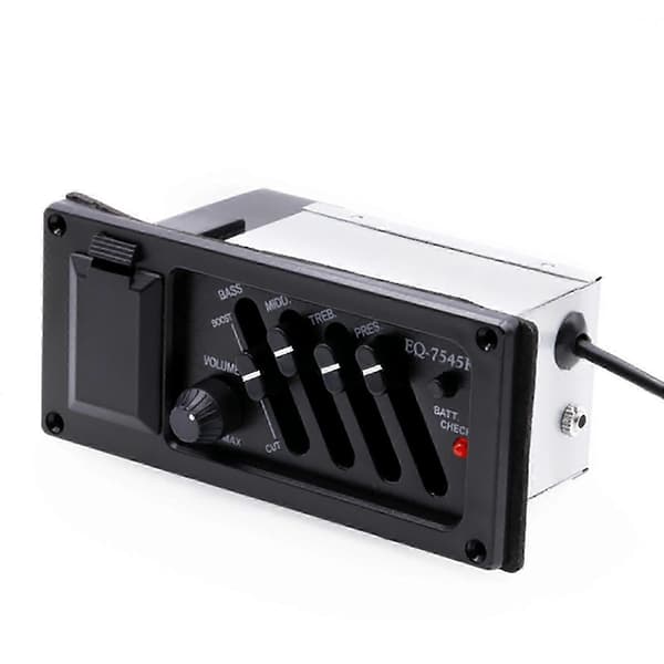 Piezo-gitarrpickup, 4-bands förförstärkare-equalizer, plastmaterial, tonjustering för el- och akustiska gitarrer, studio- och liveanvändning, 1 styck