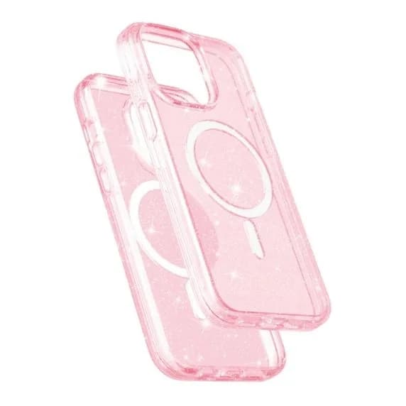 iPhone 15 Pro Max Mobilcover Glitter Magsafe - Rosa