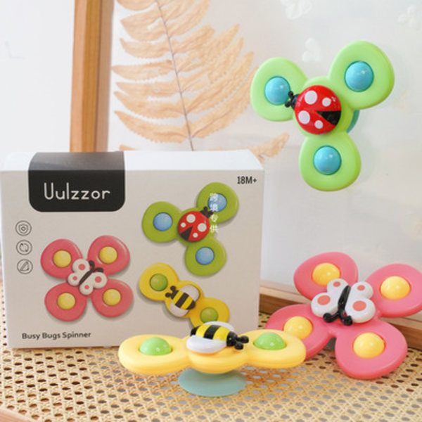 3-pak sugekop-spindende legetøj Fidget Spinner badelegetøj flerfarvet